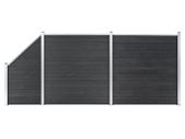 WPC Fence Set 2 Square + 1 Slanted 446x186 cm Grey