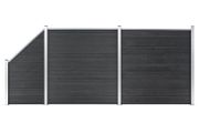 WPC Fence Set 2 Square + 1 Slanted 446x186 cm Grey