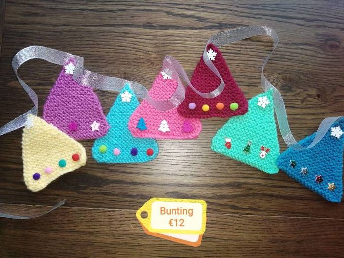 Hand knitted bunting for Baby's room/bedroom & Christmas