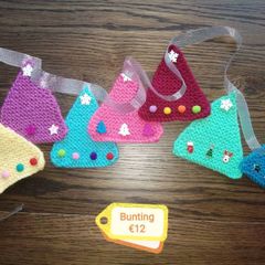 Hand knitted bunting for Baby's room/bedroom & Christmas