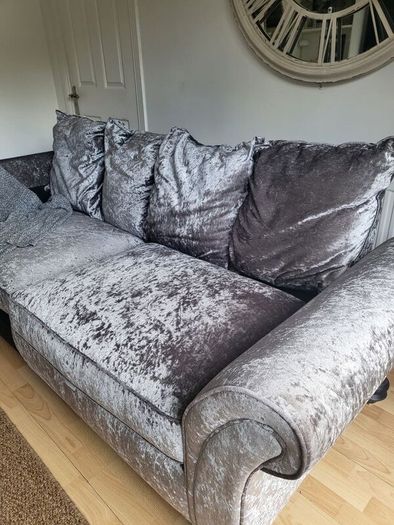 Free Grey 3 seater velvet couch