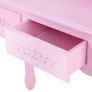 Bedroom Furniture Pink Dressing Table 3-Drawer Makeup Dresser Set with Stool Oval Mirror Image 9