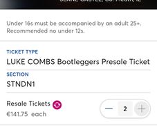 Luke Combs Tickets X2 For Slane Saturday Link To Ticket Master