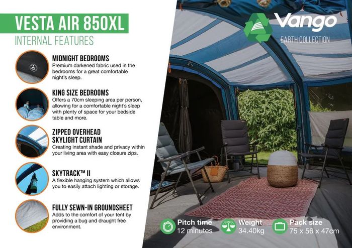 Vango Vesta Air 850XL - 8 man family tent