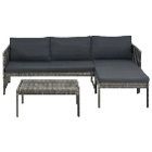 Grey Garden Lounge Set | PE rattan | Large | Modular