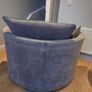 Swivel Cuddle Chair Grey Velvet Image 4