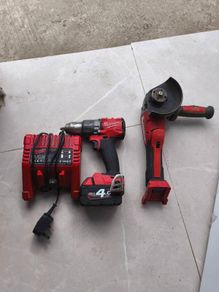 Milwaukee grinder and drill