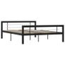 Bed Frame Black and White Metal 140x200 cm Image 2