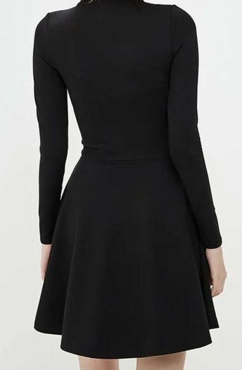 Karen Millen High Neck Zip Black Jersey Dress