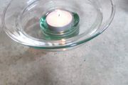 Vintage Mid Century Translucent green Glass  NIGHT LIGHT CANDLE HOLDER.