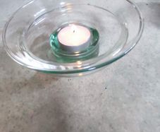 Vintage Mid Century Translucent green Glass  NIGHT LIGHT CANDLE HOLDER.