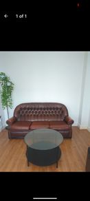 brown leather couch