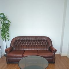 brown leather couch