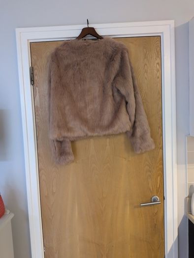 Dunnes Stores   Faux  Fur Blush  Box Jacket .  S.16. New - No Tag.