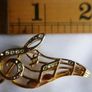 Vintage Jewelry Beautiful Gold Tone and Rhinestone Music / Notes on Staff / Music Lover Pin Brooch Image 7