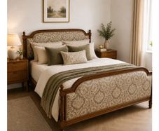 Beautiful solid antique superking bed