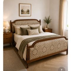 Beautiful solid antique superking bed