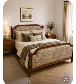 Beautiful solid antique superking bed