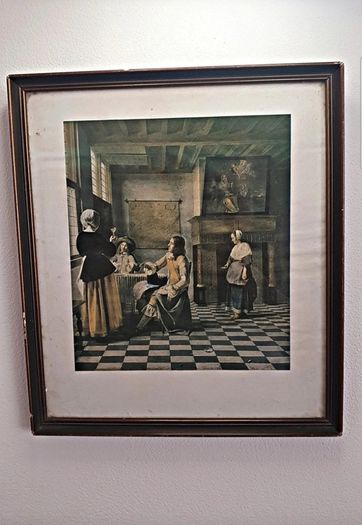 Vintage Pieter De Hooch Framed Print Historic Combridge Dublin Gallery ...