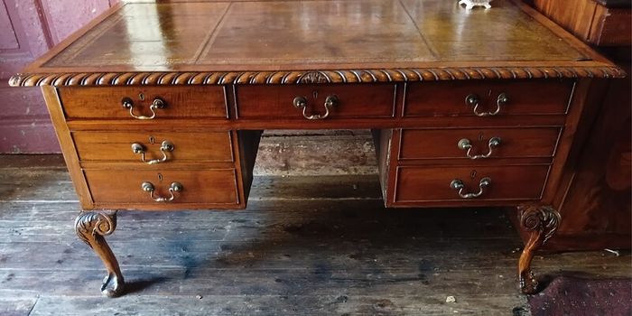 A Chippendale style mahogany Partners Desk