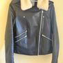 Mango 100% Real Sheep Leather and lamb hair Biker Jacket Image 6