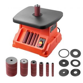 Oscillating Spindle Sander, 2000RPM Benchtop Spindle Sander with 6 Sleeves (12.7-76.2 mm), 16mm Stroke & 390 x 415 mm Wide Worktable for Furniture
