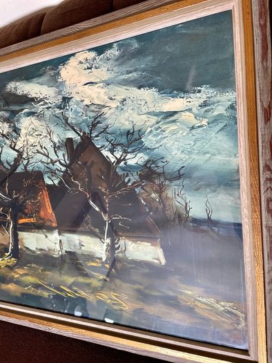 Vintage MCM Print The Thatched Cottage Maurice de Vlaminck circa 1925