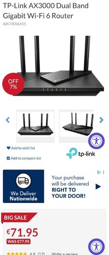 Tplink Ax3000 Wifi Router