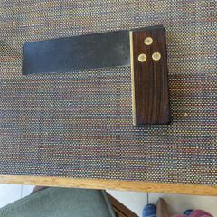 Vintage brass and wood woodworkers try square