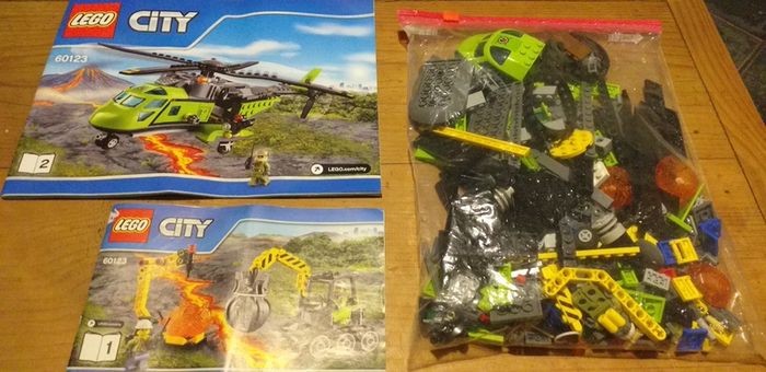 Lego City 60123 Volcano Supply Helicopter 2016 100 Complete No Box For ...