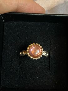 Rose quarts sterling silver (Spinning) ring