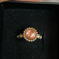 Rose quarts sterling silver (Spinning) ring