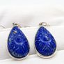 Silver And Lapis Earrings Like New With COA Image 4