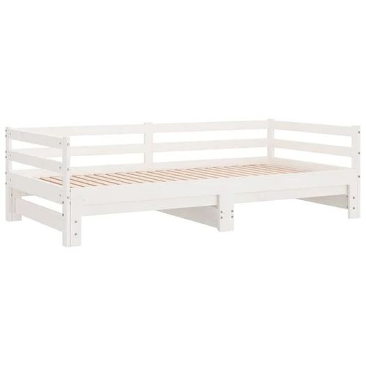 Pull-out Day Bed without Mattress White 2x 90x200 cm