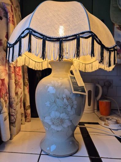 New old Stock Denby Stoneware 1980s certified Table lamp by Denby handthrown by David Williams Midcentury new used