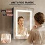 70x50cm Aluminum LED Bathroom Mirror Cabinets, 3 Color Light Modes & Defogger, Family-Friendly with 3 Storage Shelves, Moisture-Resistant Easy Assemble for Small Bathrooms/Rental Apartments Image 3
