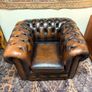 Vintage Chesterfield Club Chair in Rich Faded Brown Leather Image 3