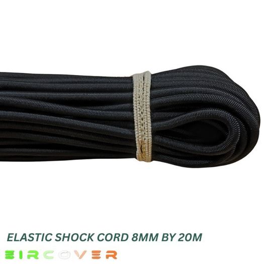 Elastic bungee shock cord 8mm / 20m - Black