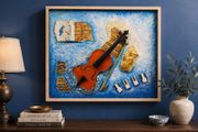 One of a Kind Mixed Media Violin Artwork