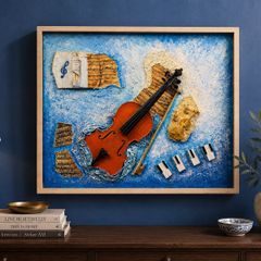 One of a Kind Mixed Media Violin Artwork