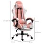 Gaming Chair Computer Chair Ergonomic Office Chair Gamer Chair with Headrest Lumbar Pillow Office Chair Height Adjustable 360 Swivel Foam PVC Faux Leather Pink+White 64 x 67 x 119-127 cm Image 2