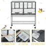 Wide Large Metal Bird Cage, Grey Image 3