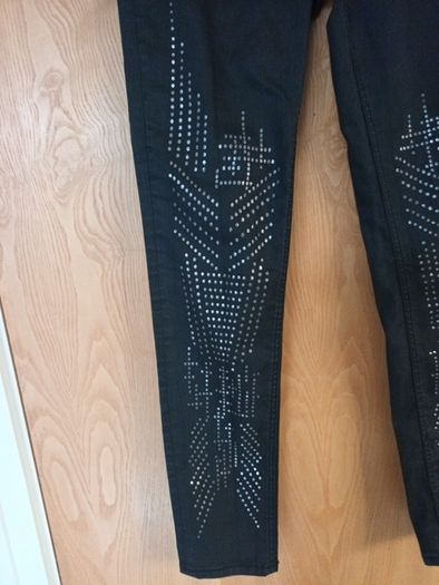 River  Island  (Original Design) Black Coated  Jeans. S.14R.