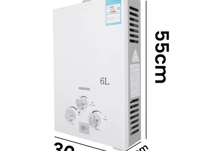 12KW LPG Instant Water Heater 6L/min Stainless Steel Tankless Propane Boiler with CE for Home Camping Outdoor Use