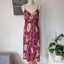 Vintage Y2K floral linen midi dress Made in UK by Jigsaw size 8-10 Image 3
