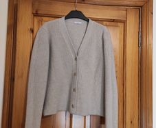 High end brand Iris and Ink,wool/cashmere mix v-neck ladies cardigan