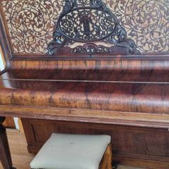 Antique Collard & Collard upright piano Rosewood Collard & Collard upright piano & stool