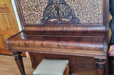 Antique Collard & Collard upright piano Rosewood Collard & Collard upright piano & stool