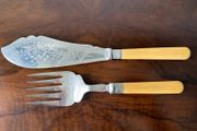 Antique B. Worth &amp; Sons EPNS Fish Serving Knife &amp; Fork