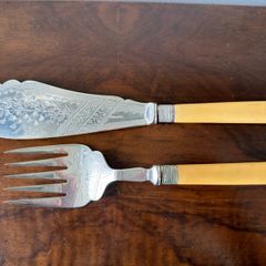 Antique B. Worth & Sons EPNS Fish Serving Knife & Fork